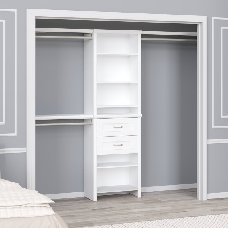 Tour de garde-robe de 25 po avec 2 tiroirs et tablettes supérieures Impressions
