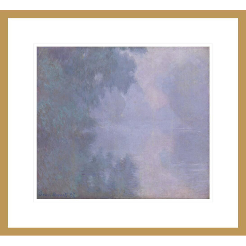 «Morning on the seine Giverny» par Claude Monet, impression giclée encadrée, H 17,75 po x l 19,37 po