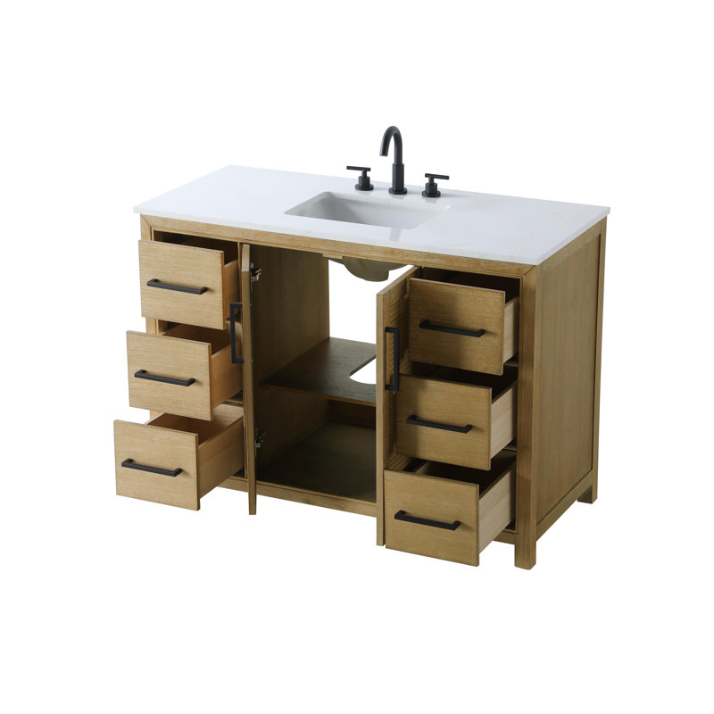 Meuble-lavabo simple 48 po, Lin chêne