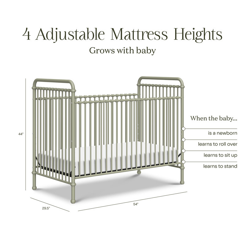 Abigail 3-in-1 Convertible Crib, Heirloom Sage