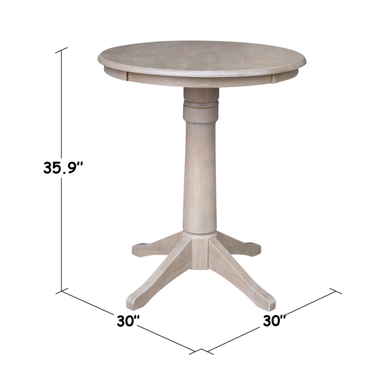 Three Piece Counter Height Dining Set With Matching Ladder Back Stools, 35.9" H x 30" L x 30" W