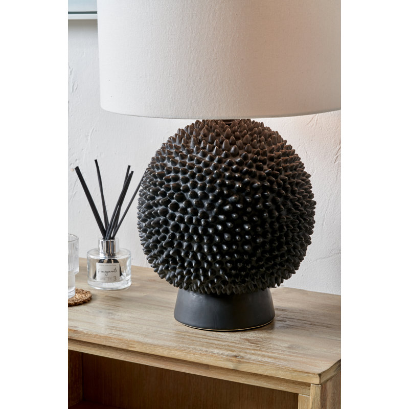 Ceramic Table Lamp, 21.26" H x 13.78" W x 13.78" D, White, Black