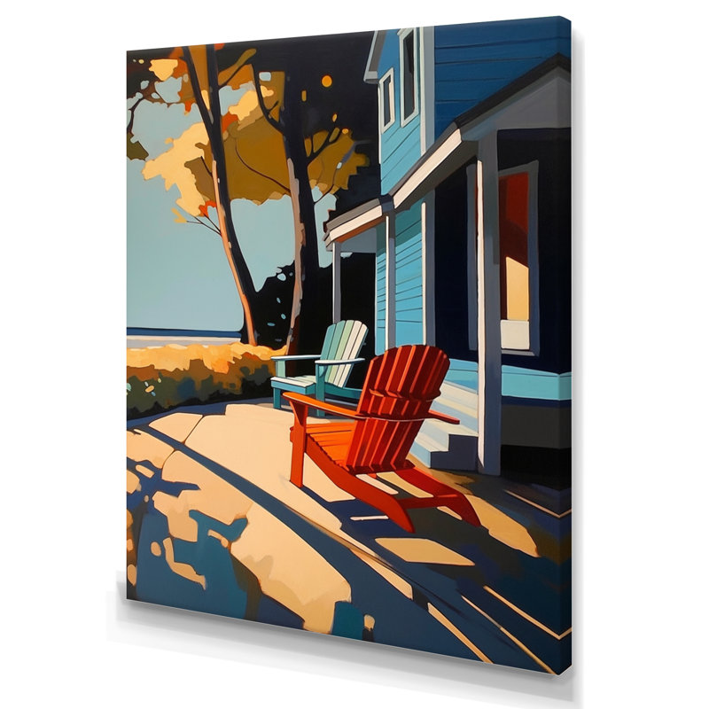 Blue And Red Cityscape Chronicles " Blue And Red Cityscape Chronicles ", 20" H x 12" W x 1" D, Wrapped Canvas