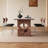 Rock board solid wood rectangular dining table-2044359297