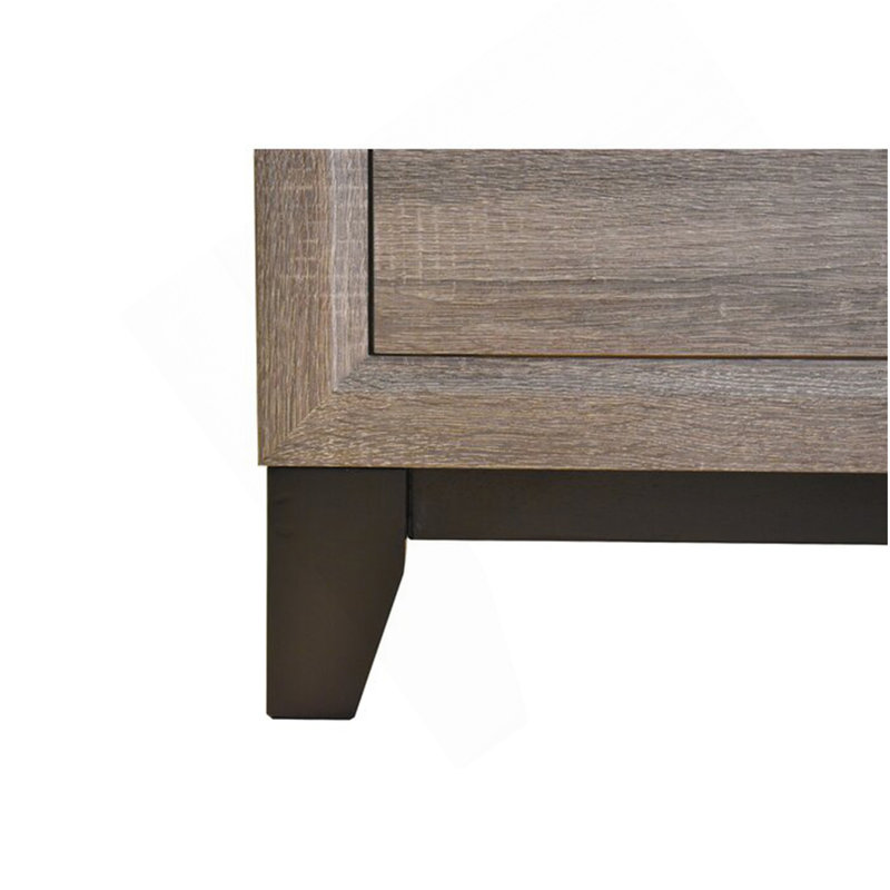 Grand lit contemporain en bois gris