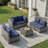7 Piece Modular Patio Conversation Sets, Sectional Seating Group with Cushions-1056262841-1043022531