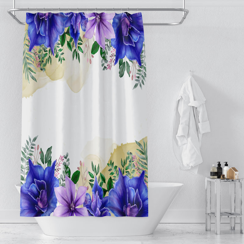 Floral Shower Curtain, 72" H x 70" W
