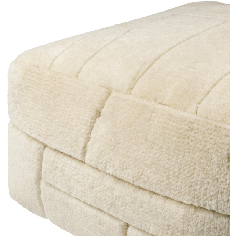 Repose-pieds Tuberose, Mélange de laine blanche / polyester