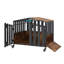 Mobilier de cage robuste pour chien, cage décorative pour chien avec fenêtre d'alimentation, porte-nom, roues à 360 °