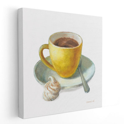 «Wake Me Up Coffee IV on White», reproduction d'art sur toile