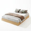 Structure de lit plateforme double - support de lattes en bois naturel, aucun sommier nécessaire, conception pleine grandeur, structure sans tête de lit minimaliste, assemblage facile, base robuste et à l'épreuve de la poussière-1007692449-1007692468