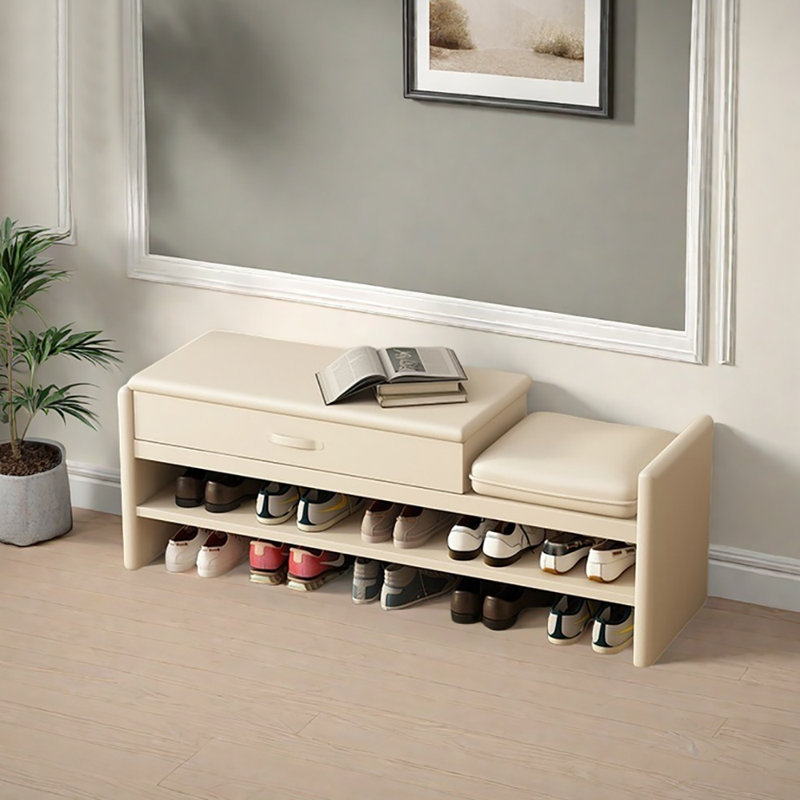 47.2in Shoe Storage Bench, Beige