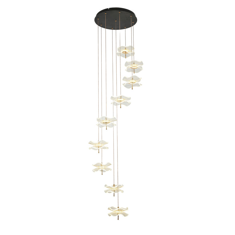 Dagon 9 - Light Brass LED Unique/Statement Pendant