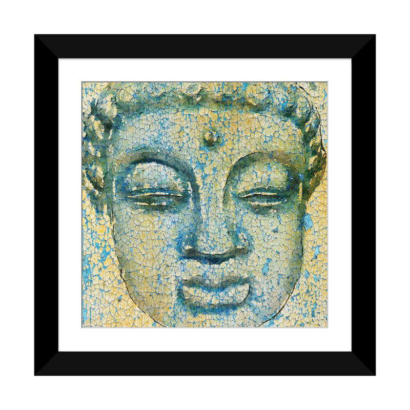 Bouddha, paix intérieure V, impression sur toile tendue, H 24 po x l 24 po x P 1 po, Papier d'art encadré noir, Blanc