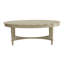 Table basse en bois massif blanc doux avec tablette inférieure pour le rangement, style champêtre français