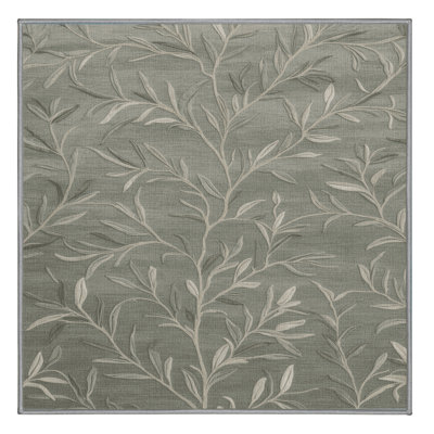 Machine Washable Botanical Gray Area Rug