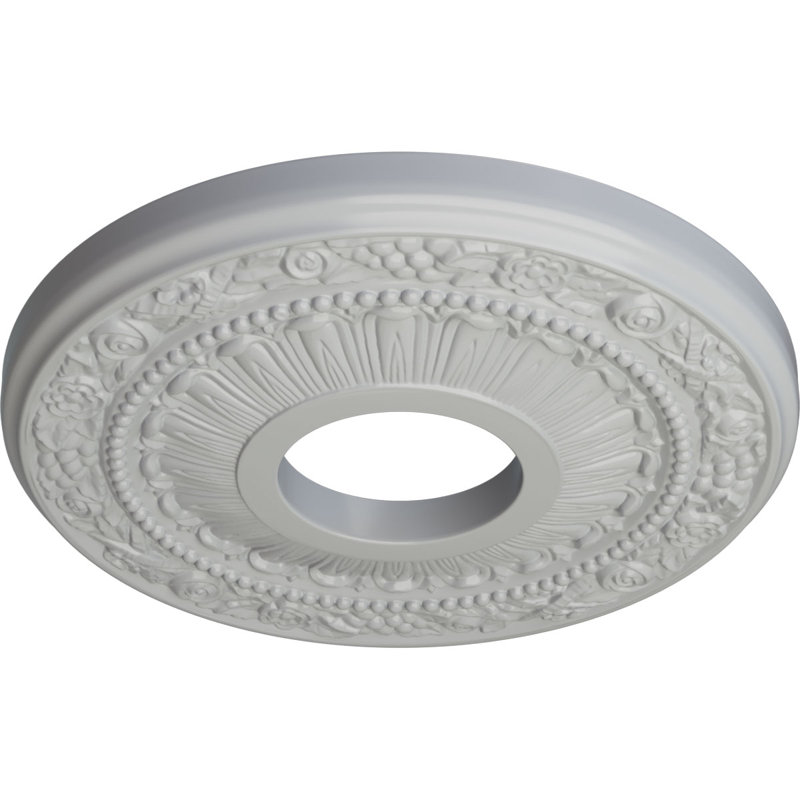 Médaillon de plafond Endurathane Nadia, DE 12 1/8 po x P 3 5/8 po x P 7/8 po (convient aux auvents jusqu'à 4 7/8 po), fini givré peint à la main