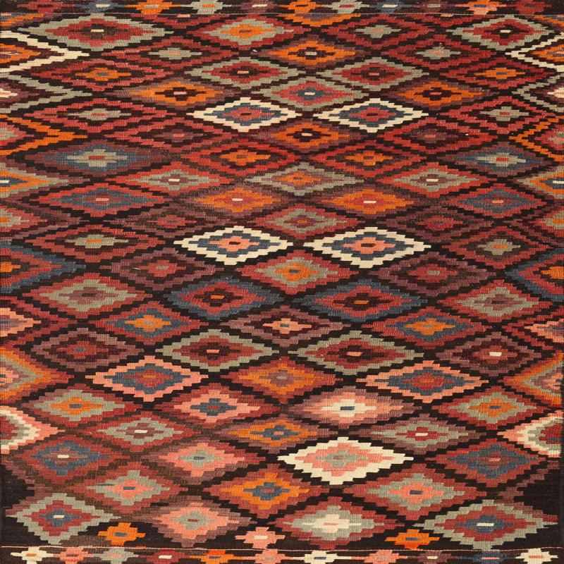 Tapis brun à motif géométrique Zabala, Carré 5 pi