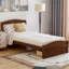 Lit plateforme simple avec rangement en bois massif Granita-507456238