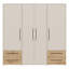 Minija 4 Door Manufactured Wood Wardrobe-1652168115