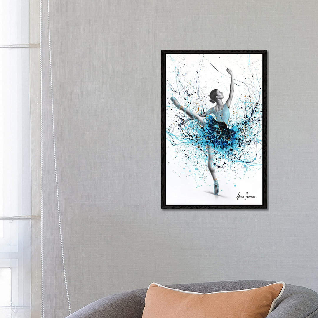 Blue Sky Dancer von Ashvin Harrison - Galerie-verpackte Leinwand Giclée auf Leinwand