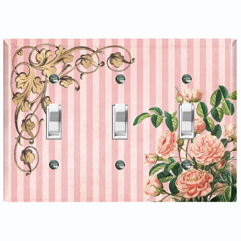 Patterned 3 - Gang Toggle Light Switch Standard Wall Plate