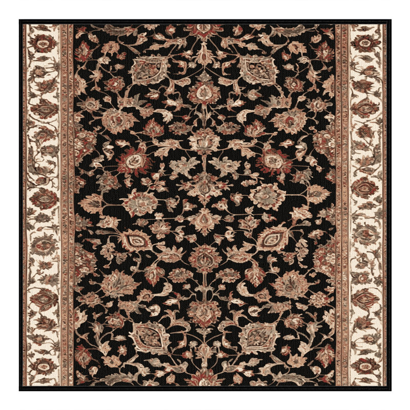 Tapis brun lavable à la machine, Carré 5 pi
