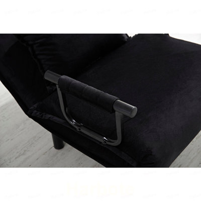 Fauteuil clic-clac multifonctionnel rembourré en tissu, fauteuil de salon convertible avec coussin assorti