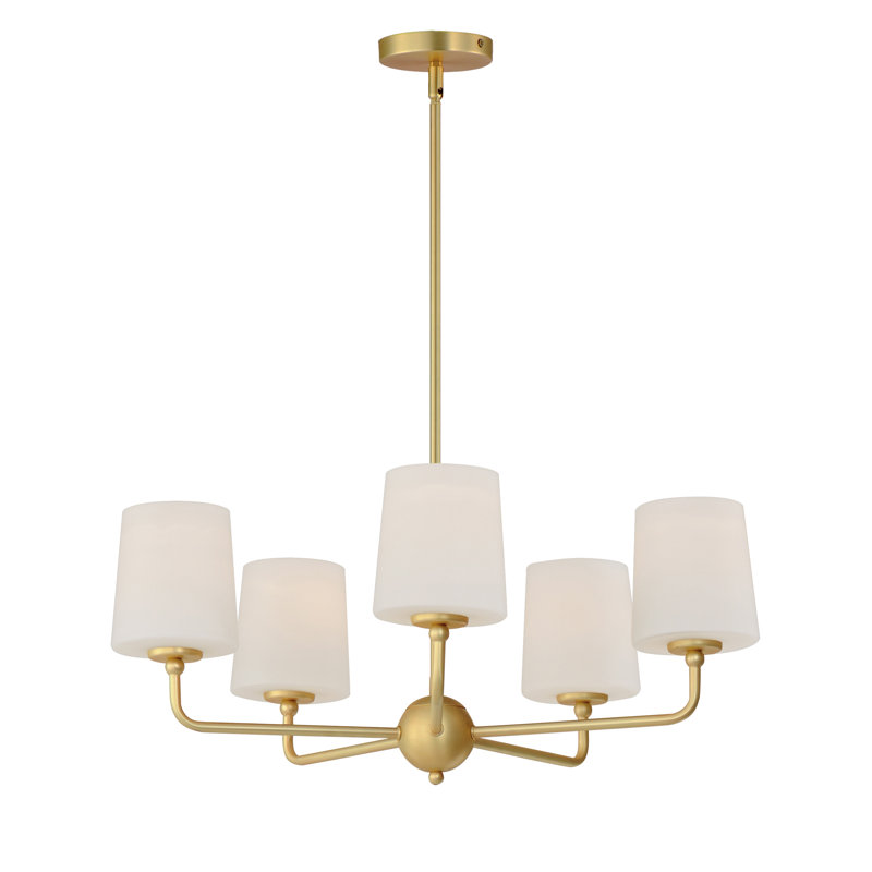 Areia 5 - Light Dimmable Classic / Traditional Chandelier, Satin Brass