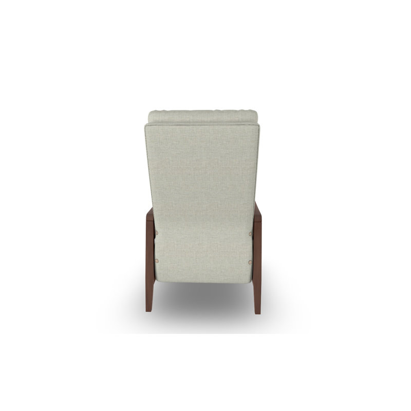 Modern High Leg Recliner, Ivory-23693, Dark Walnut