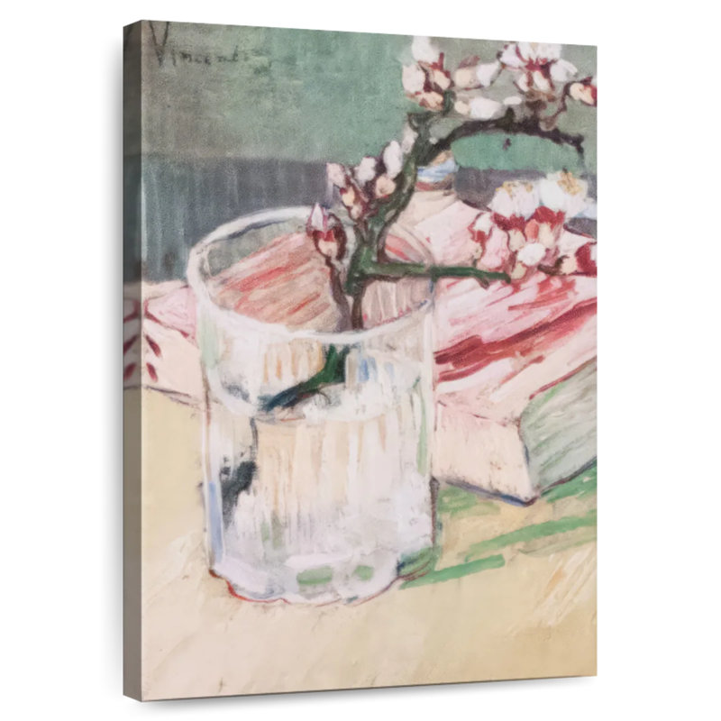 Branche d'amande Harnek dans un verre avec un livre, H 24 po x l 16 po