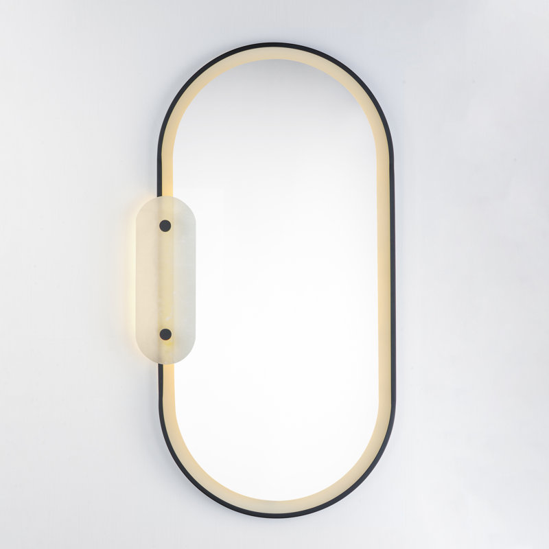 Stonewall Flat Metal Lighted Wall Mirror