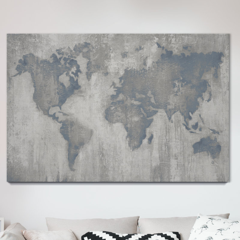 " Map Of The World V4 ", 48" H x 32" W x 1" D