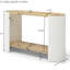 Table de bout ovale avec tablettes à 2 couches, cadre blanc et naturel, structure stable, mobilier de bureau de salon facile à assembler, rangement du café solide, installation rapide