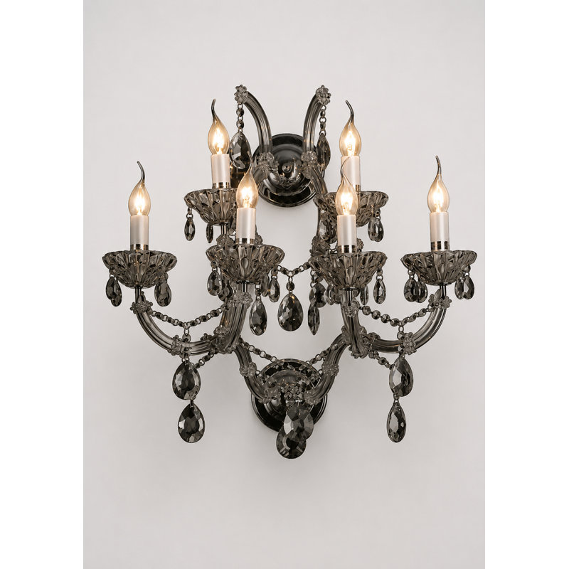 Applique murale en cristal fumée 4 lumières Transitional, Fumée