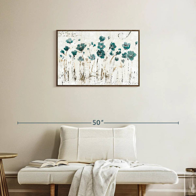 Leota Balance VI - bleu, Cadre flottant en noyer, 31 po x 21 po