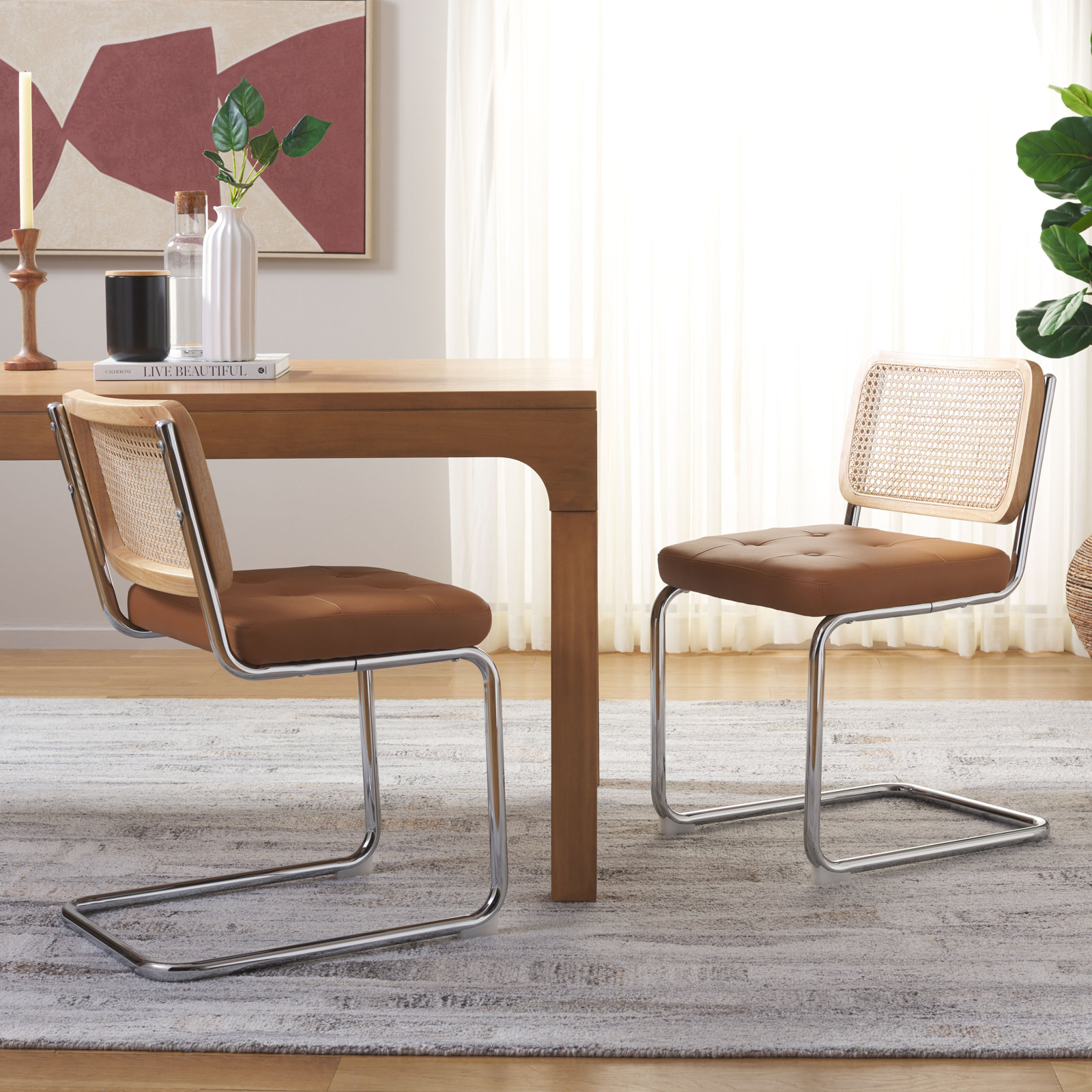 Waka Linen Dining Chair, Brown