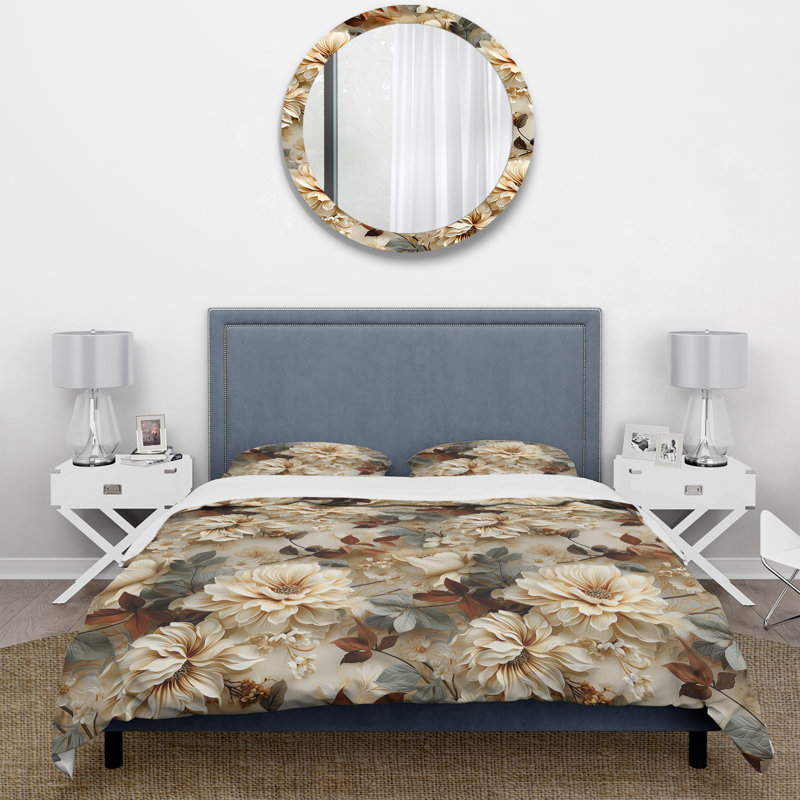 Ensemble de housse de couette style victorien rustique Brocade, Housse de couette pour très grand lit et 2 très
