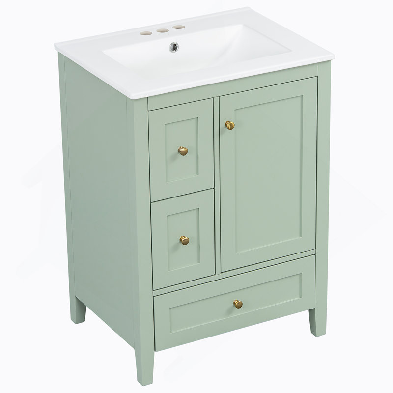 Meuble-lavabo de salle de bain avec rangement, tablette réglable