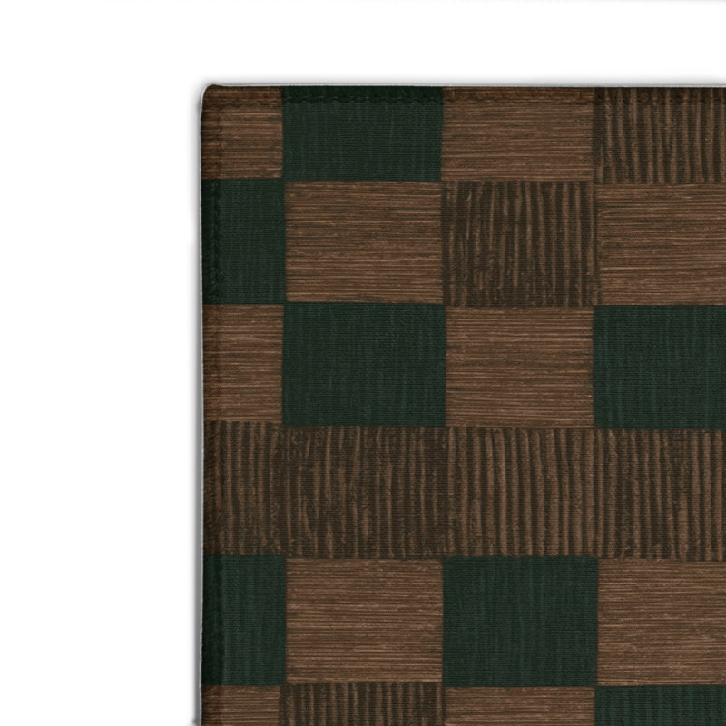 Tapis d'intérieur et d'extérieur à carreaux vert, Rectangle 4pi x 6 pi