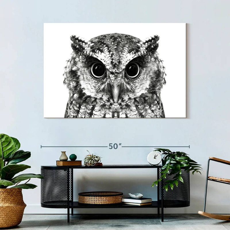 Hibou envoûtant, H 32 po x l 48 po