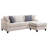 L-Shaped Upholstered Sectional Sofa With Pillows