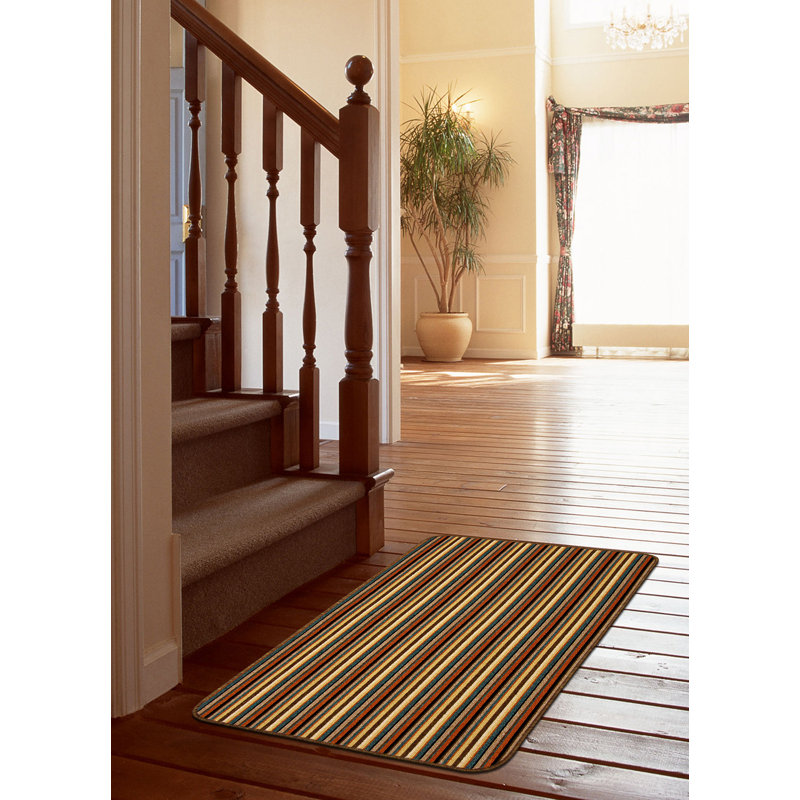 Navin Striped Kitchen Mat, Rectangle 50 x 80cm, Brown