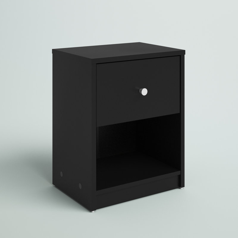 Clanton Small-Space 1 - Drawer Nightstand, Black