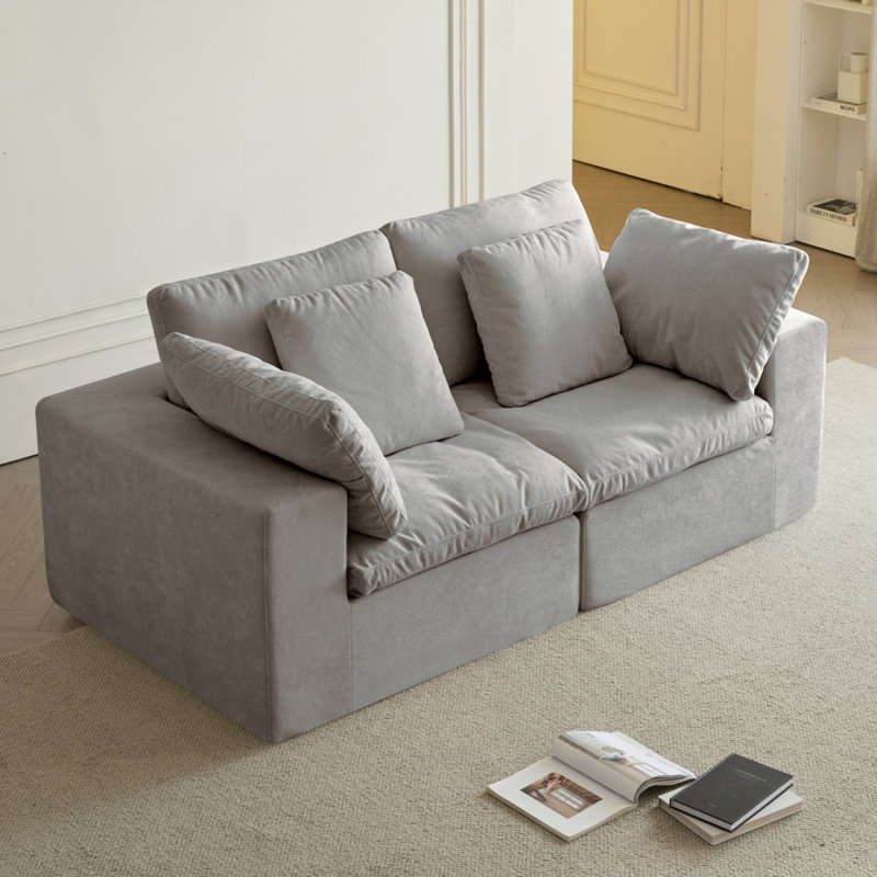 Canapé-lit modulaire Boneless, Gris clair