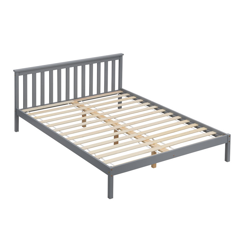 Matthew Solid Wood Bed, Grey, King (5')