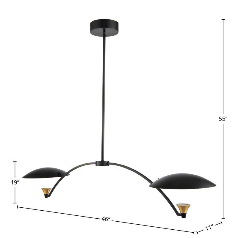 Luminaire suspendu Kalco noir mat / laiton rouge 2 LT Redding