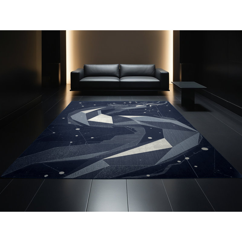 Tapis gris moelleux et moelleux à motif abstrait moderne et doux Howell, 4 x 6