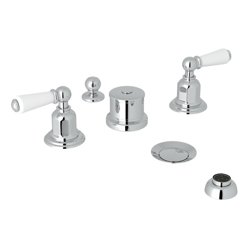 Edwardian 5-Hole Bidet Faucet with Handles, Lever