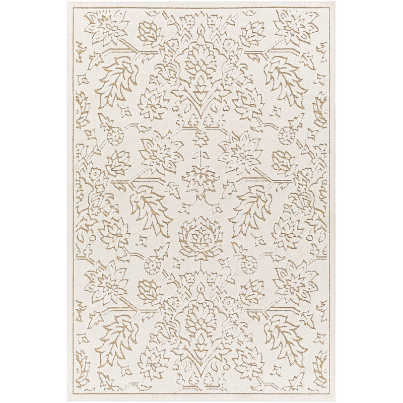 Floral Indoor / Outdoor Rug, Rectangle 6'7" x 9'